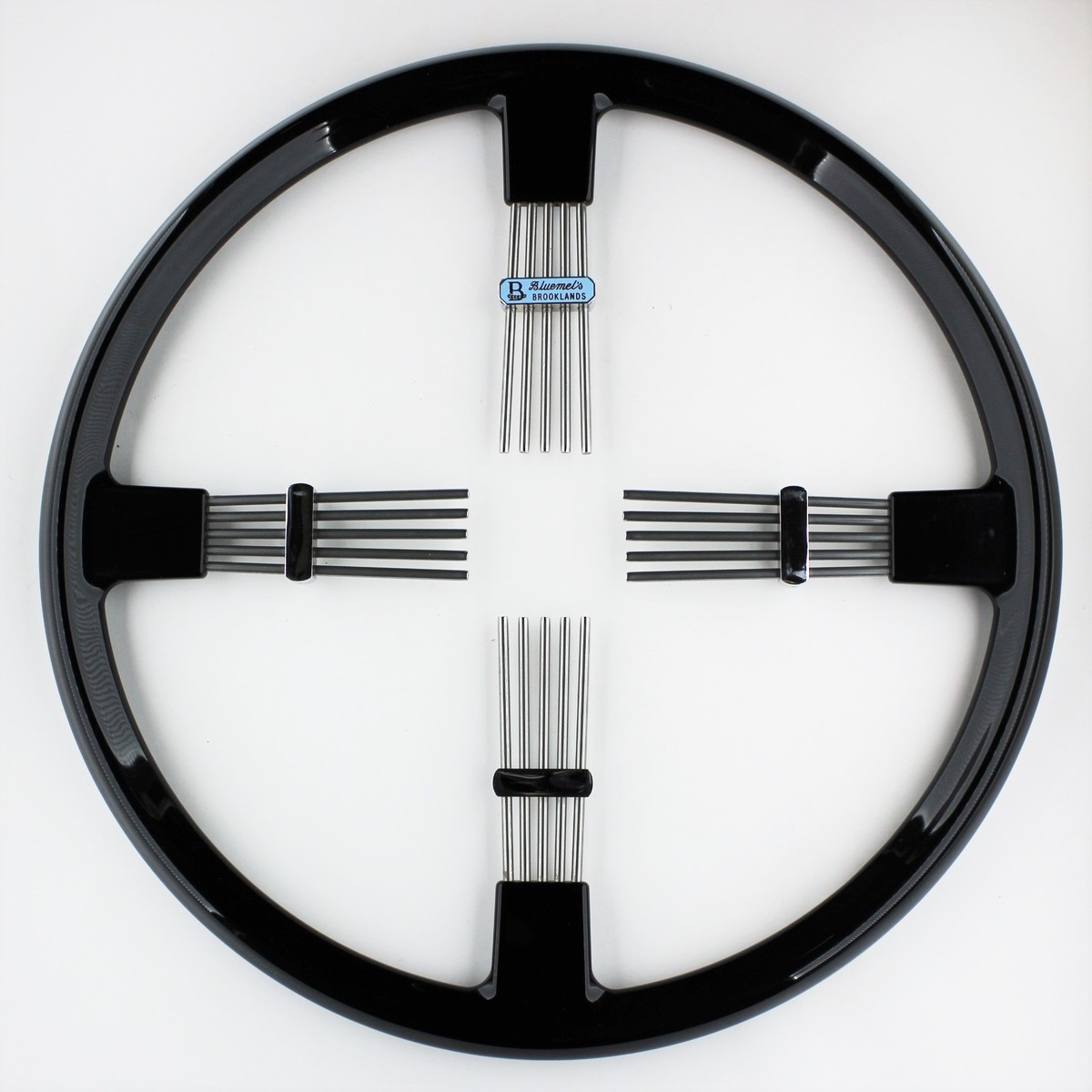 Brooklands 4 spoke steering wheel - black rim 14"/35.5cm